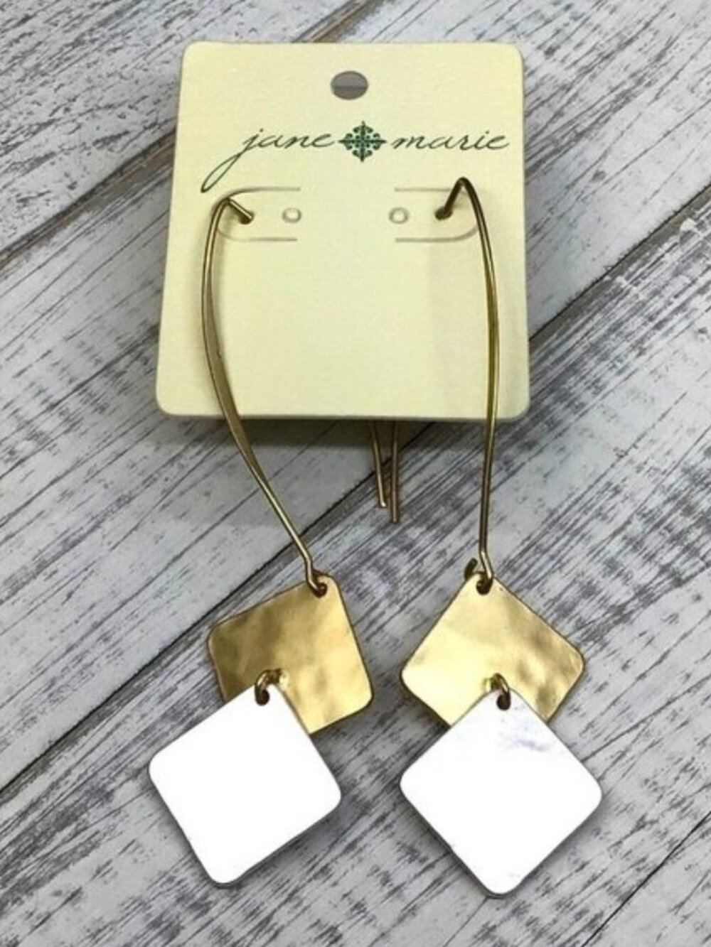 Jane Marie Earrings Matte Gold Tone Silver Tone 3 Inch Length New